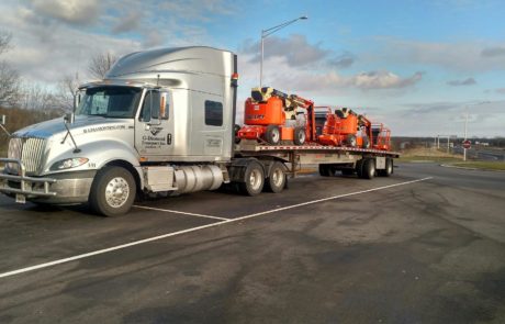 Semi hauling cargo